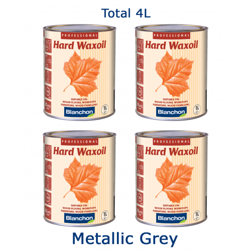Blanchon HARD WAXOIL (hardwax) 4 ltr (four 1 ltr cans) METALLIC GREY 05721350 (BL)